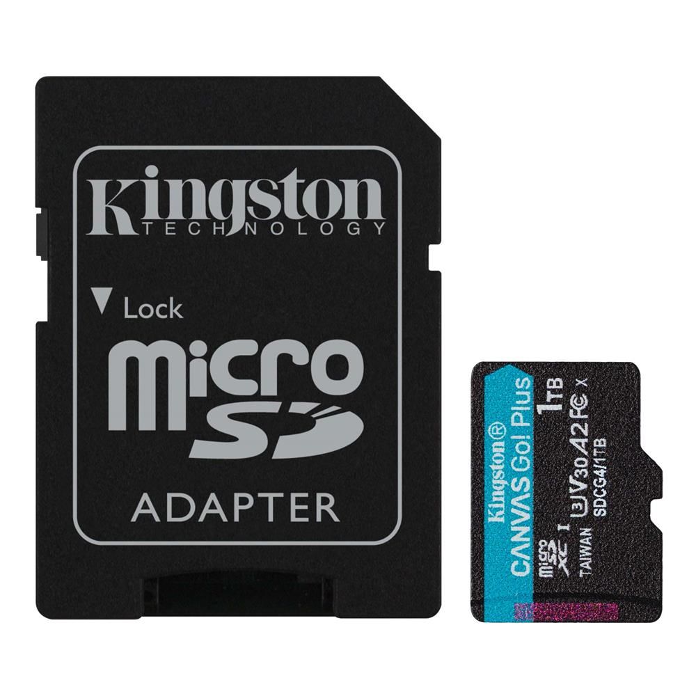 Kingston SDCG4-1TB 1TB microSDXC Canvas Go Plus Gen4 A2 U3 V30 Hafıza Kartı + Adaptör