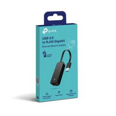 TP‑LINK UE306 USB 3.0 (USB 3.1 Gen 1) 10/100/1000 Mbps RJ‑45 Gigabit Ethernet Ağ Adaptörü – Katlanabilir USB Konnektör, ASIX AX88179 Çipset, Plug‑&‑Play (Nintendo Switch, Windows 11/10/8.1/7, Linux), Siyah