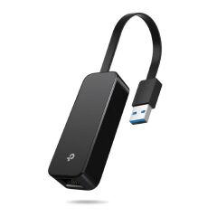TP‑LINK UE306 USB 3.0 (USB 3.1 Gen 1) 10/100/1000 Mbps RJ‑45 Gigabit Ethernet Ağ Adaptörü – Katlanabilir USB Konnektör, ASIX AX88179 Çipset, Plug‑&‑Play (Nintendo Switch, Windows 11/10/8.1/7, Linux), Siyah
