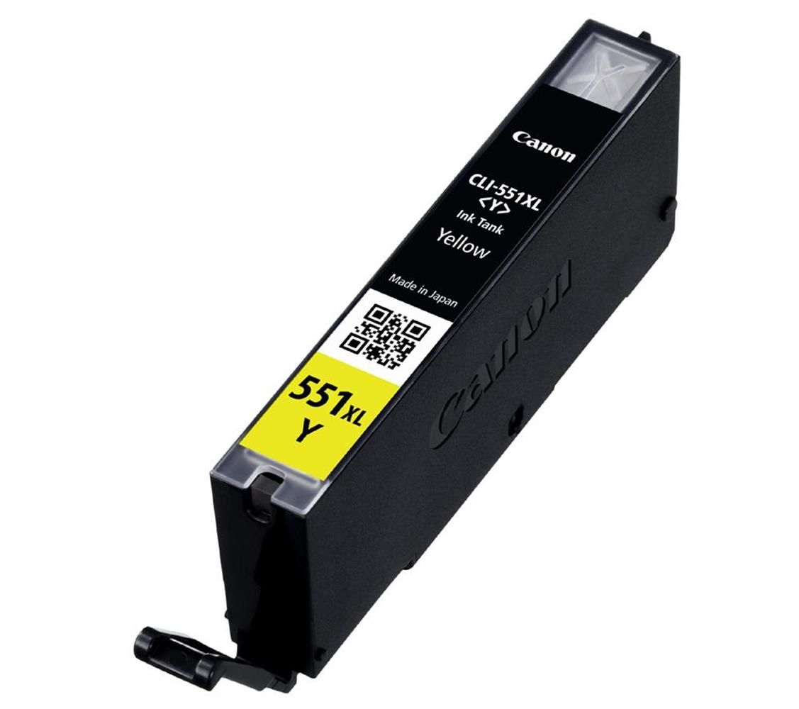 Canon CLI-551XL Y Yellow (Sarı) Yüksek Kapasite Orijinal Mürekkep Kartuşu (6446B001)