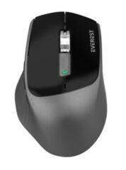 Everest SM-BT24 2in1 Bluetooth ve 2.4GHz Kablosuz Çift Modlu Optik Mouse Metalik Siyah