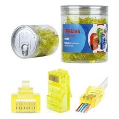 TRKLink EZ-RJ45 Geçmeli (Pass-Through) Konnektör Sarı 100'lü Paket Yeni Nesil