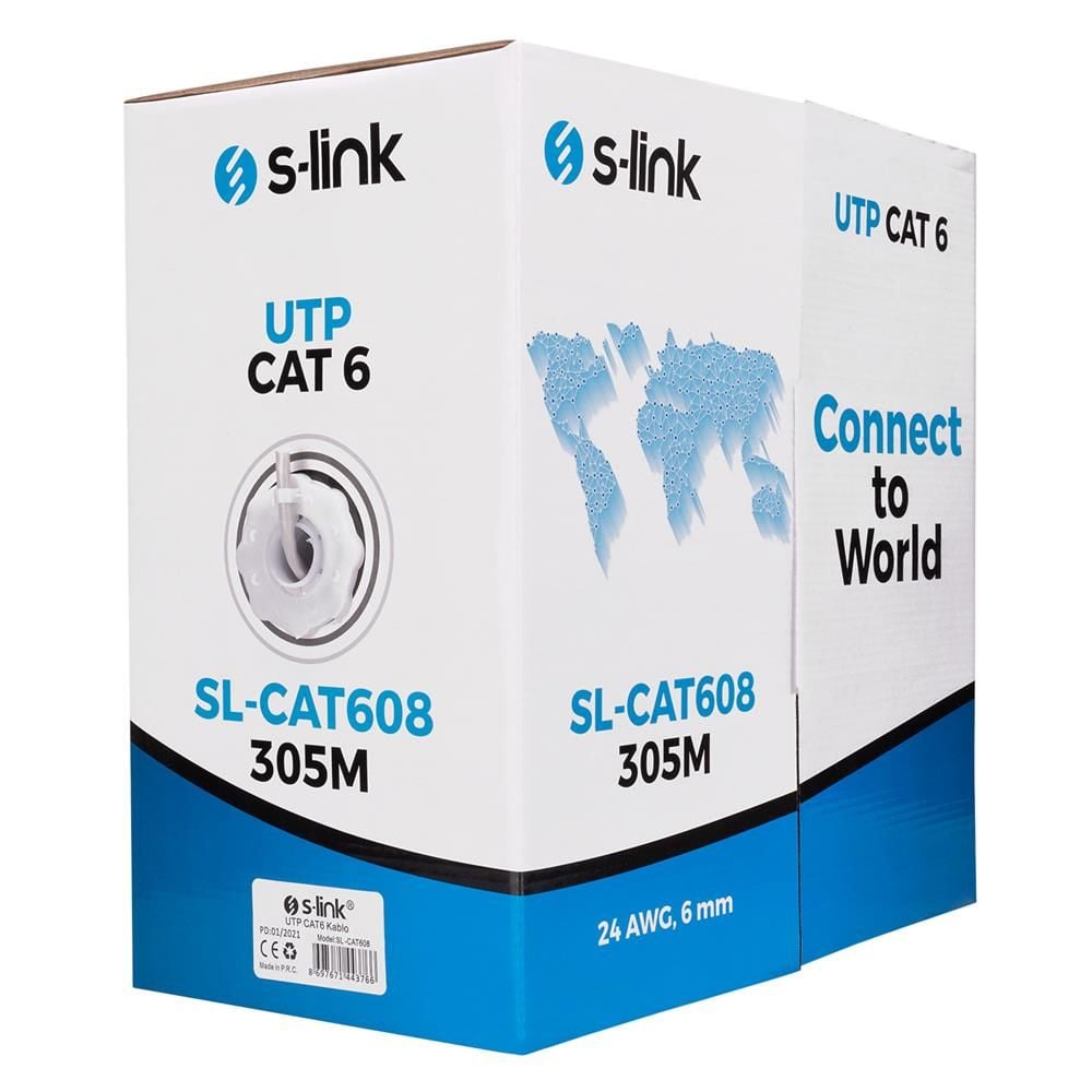 S-link SL-CAT608 305mt UTP Cat6 Kablo 24AWG
