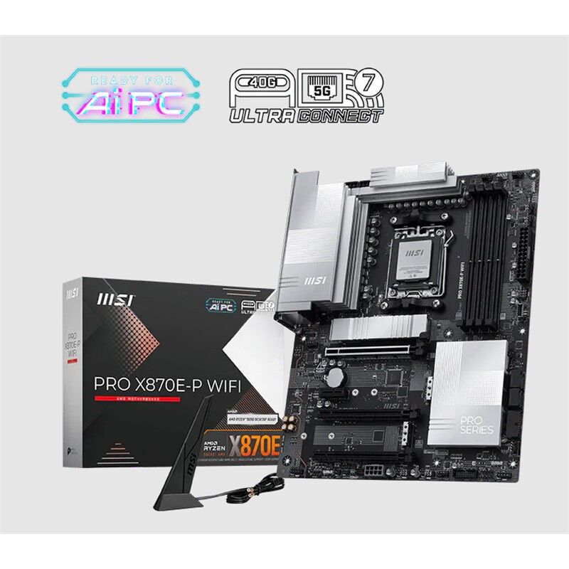 MSI PRO X870E-P WIFI AMD X870E Soket AM5 DDR5 8200MHz (OC) Wi-Fi 7 ATX Anakart