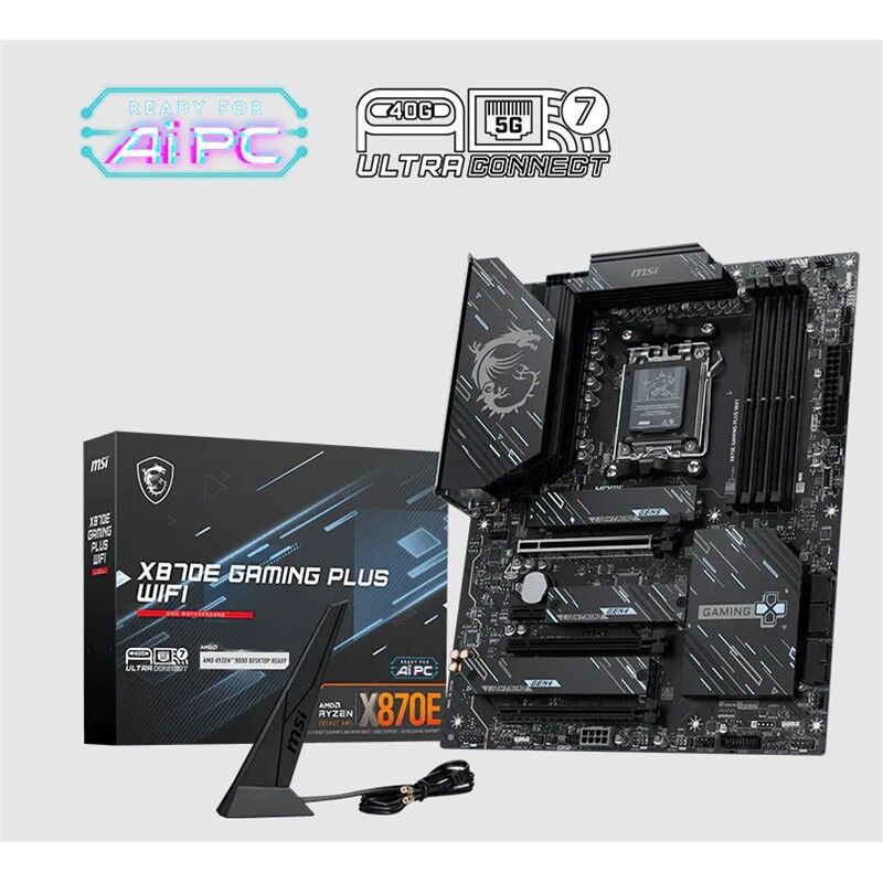 MSI X870E GAMING PLUS WIFI AMD X870E Soket AM5 DDR5 8200MT/s (OC) Wi-Fi 7 ATX Anakart