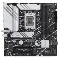 ASUS PRIME B760M‑A WIFI D4 Intel B760 LGA 1700 DDR4 5333(OC)MHz 4×DIMM 128GB Dual‑Channel 2×M.2 PCIe 4.0 NVMe 4×SATA6Gb/s 2×HDMI2.1 1×DisplayPort 1.4 Realtek 2.5Gb LAN Wi‑Fi 6 Bluetooth 5.2 mATX Anakart