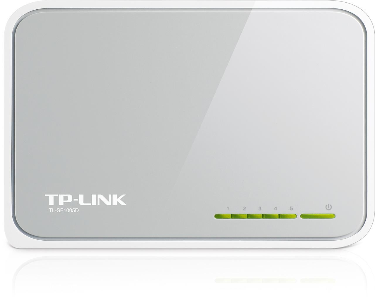 TP‑LINK TL‑SF1005D 5 Port 10/100 Mbps Otomatik MDI/MDIX Fanless Plastik Kasa Masaüstü Switch