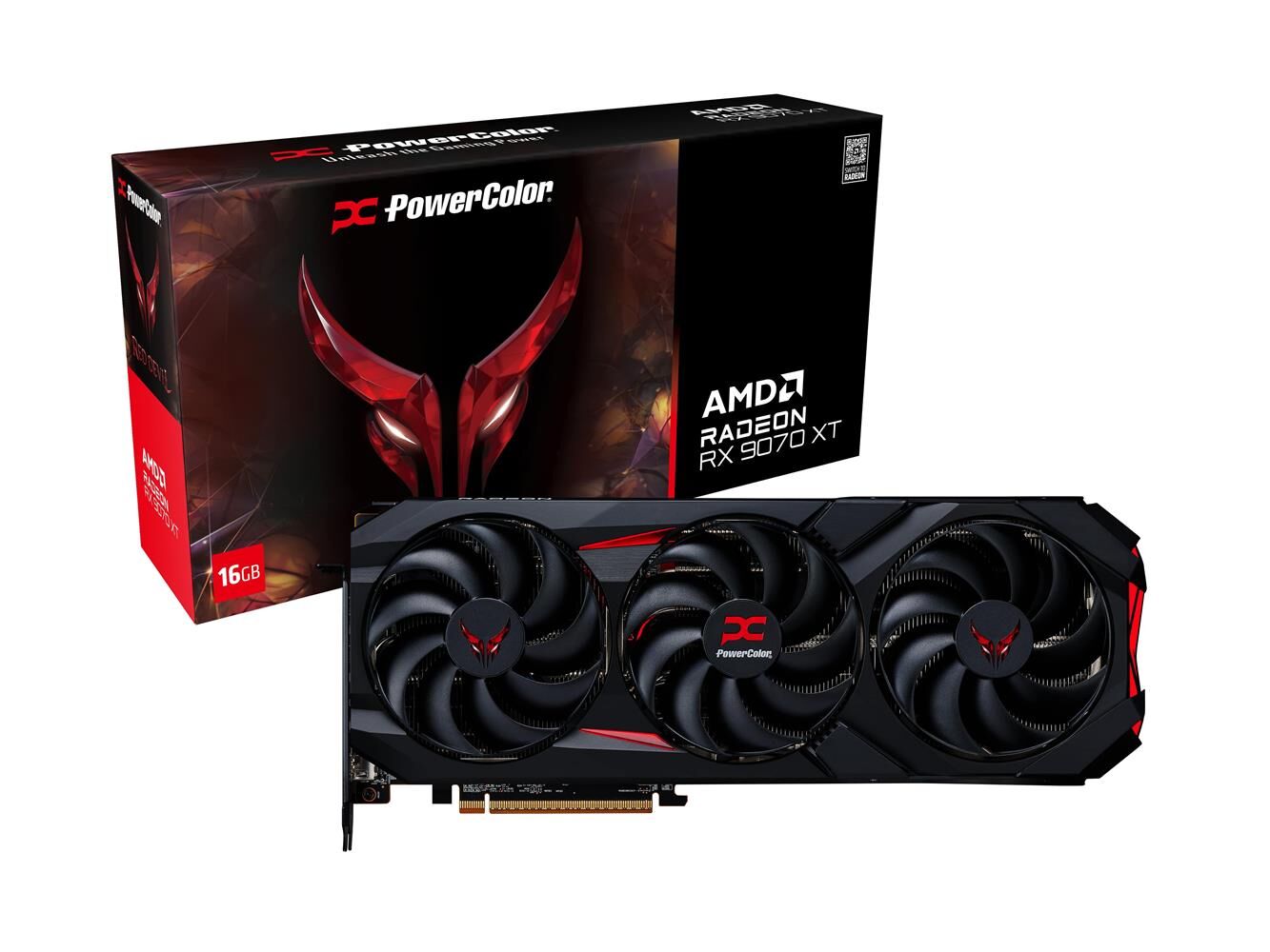 PowerColor Red Devil Radeon RX 9070 XT 16G‑E‑OC 16GB GDDR6 256‑Bit PCIe 5.0 RDNA 4 OC Triple‑Fan Dual‑BIOS RGB Gaming Ekran Kartı