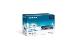 TP‑Link TL‑SG108 8 Port 10/100/1000 Mbps Gigabit Unmanaged Switch Metal (Çelik) Kasa – Fanless, QoS & IGMP Snooping Özellikli