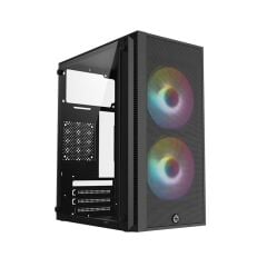 FRISBY FC-8970G 300W 2X RAINBOW FAN MINI TOWER GAMİNG SİYAH KASA