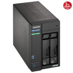 ASUSTOR AS6702T Intel N5105, 2 Yuvalı, 4GB DDR4(16GB Ram Desteği), M.2 x4, 2.5Gb