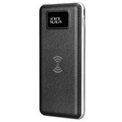 S-link IP-G10W 10000mAh LCD Göstergeli Siyah Kablosuz Taşınabilir Şarj Cihazı Powerbank