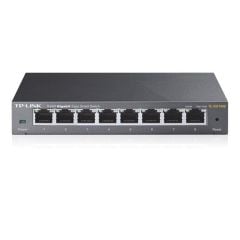TP‑Link TL‑SG108E 8 Port 10/100/1000 Mbps Gigabit Easy Smart Switch Metal Çelik Kasa – Web Yönetimli, VLAN/QoS/IGMP/Port Mirror, Fanless