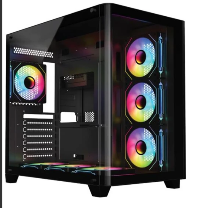 FRISBY FC-9545G ARGB 750W 80+ Bronze 7x Fan Gaming Kasa Temperli Cam ATX Oyuncu Bilgisayar Kasası Siyah