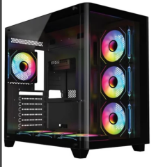 FRISBY FC-9545G ARGB 750W 80+ Bronze 7x Fan Gaming Kasa Temperli Cam ATX Oyuncu Bilgisayar Kasası Siyah