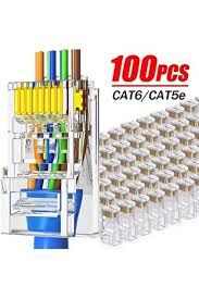 ApronX Yeni Nesil RJ45 Cat5e/Cat6 Uyumlu Şeffaf Konnektör 100 Adet Paket