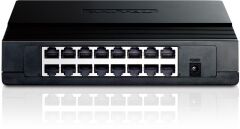 TP-LINK TL‑SF1016D 16-Port 10/100Mbps Plastik Kasa Masaüstü/Wand‑Mount Unmanaged Switch (Auto MDI/MDIX, IEEE 802.3x Flow Control, Enerji Tasarruflu)