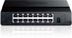 TP-LINK TL‑SF1016D 16-Port 10/100Mbps Plastik Kasa Masaüstü/Wand‑Mount Unmanaged Switch (Auto MDI/MDIX, IEEE 802.3x Flow Control, Enerji Tasarruflu)