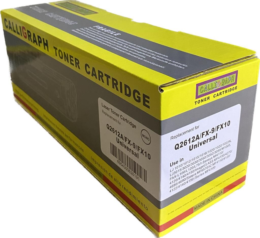 Calligraph HP Q2612A (12A) / Canon FX10 Uyumlu Muadil Siyah (Black) Toner - 2.000 Sayfa