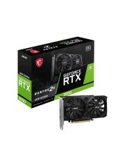 MSI GeForce RTX 3050 VENTUS 2X E 6G OC NVIDIA RTX 3050 6GB GDDR6 96‑Bit Boost 1492 MHz CUDA 2304 DX12 PCIe Gen4 x16 (x8) 1×DisplayPort v1.4a 2×HDMI 4K@120Hz