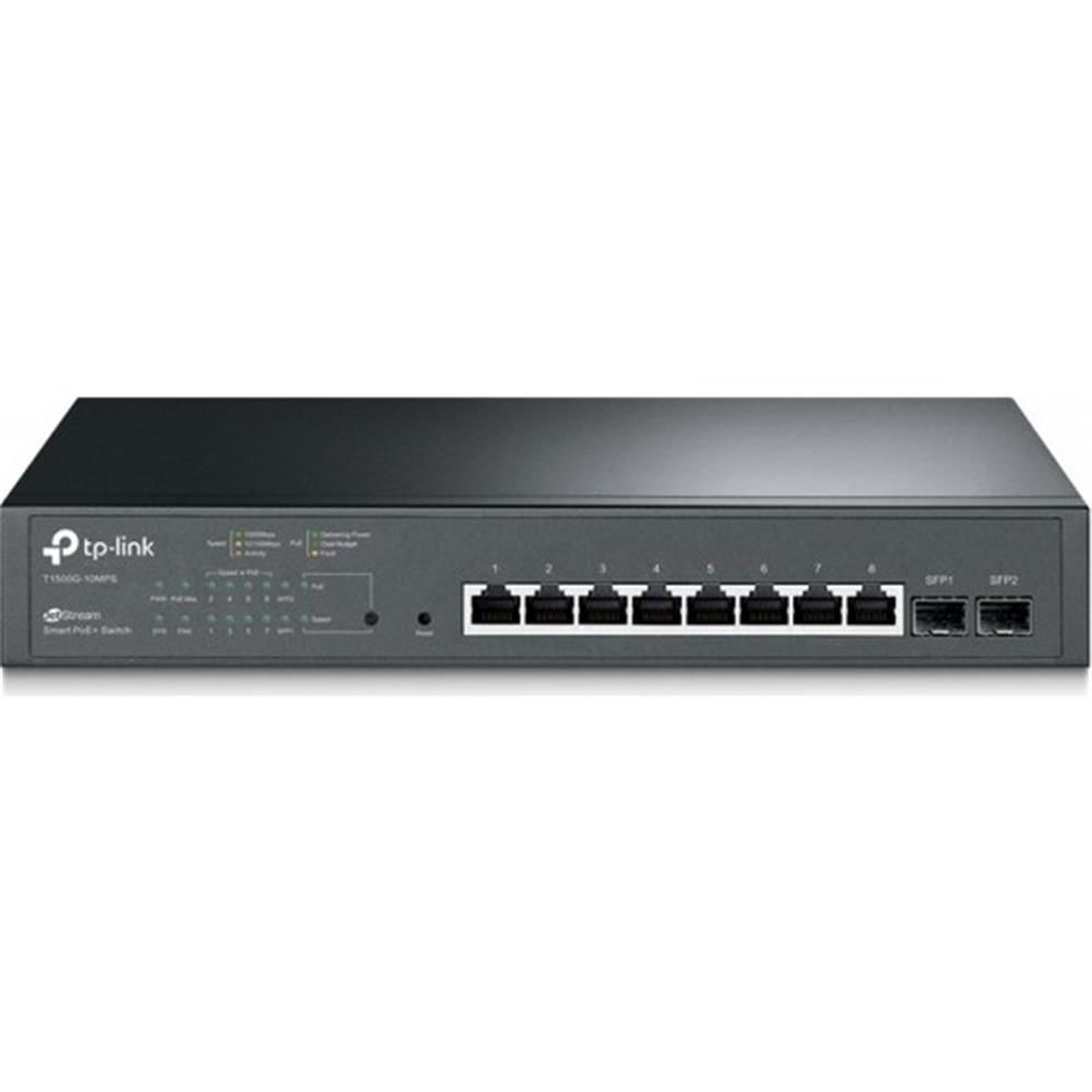 TP‑Link Omada SG2210P 8 Port PoE+ (802.3af/at) 61 W Toplam Güç 10/100/1000 Mbps 2× SFP Fanless Yönetilebilir Switch (Omada SDN Uyumlu)