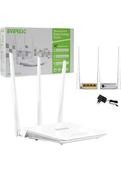 EVEREST EWR-F303 2.4GHz 300Mbps 1xWan + 3xLan Portlu Wireless Router
