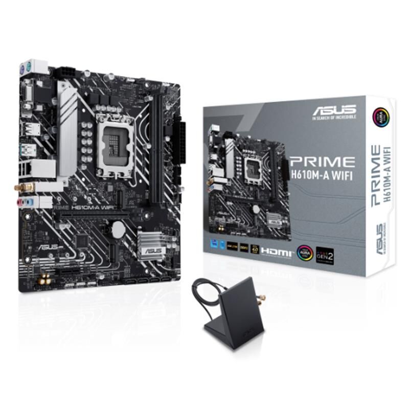 ASUS PRIME H610M-A WiFi DDR5 5600MHz 1xVGA 1xHDMI 1xDP 2xM.2 USB 3.2 mATX 1700P (12., 13. ve 14. Nesil İşlemci Uyumlu)
