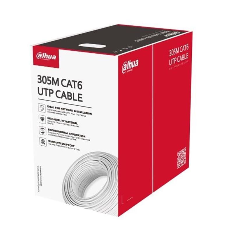 Dahua DH‑PFM920I‑6UN‑C 305 m UTP Cat6 %100 Saf Bakır Ağ Kablosu – Gri Renk