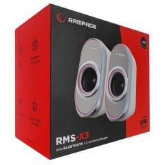 Rampage RMS-X3 2.0 6W Bluetooth Beyaz Multimedia RGB Işıklı Gaming USB Speaker