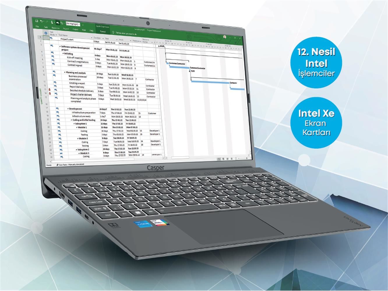 Casper Nirvana C650.1235-8V00X-G-F i5-1235U 8GB 500GB NVMe SSD 15.6'' Full HD FreeDOS Notebook