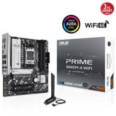 Asus PRIME B840M-A WIFI AMD B840 Soket AM5 DDR5 8000MHz+ (OC) M.2 mATX Anakart