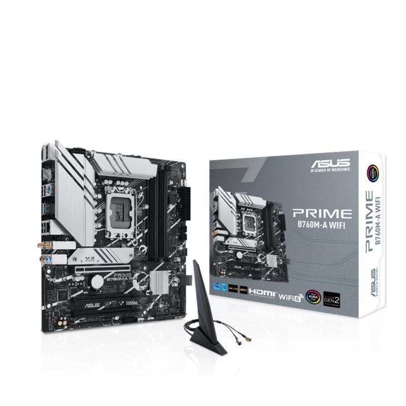 ASUS PRIME B760M-A WiFi DDR5 7200MHz 2xHDMI 1xDP 2xM.2 USB 3.2 mATX 1700P (12., 13. ve 14. Nesil İşlemci Uyumlu)