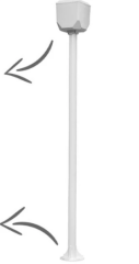 KameraKutusu TRK-200+154B 2 Metre Metal Kamera Direği Beyaz TRK-154 Dahil Güvenlik Kamera Montaj Direği