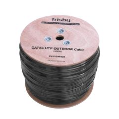 FRISBY FNW‑CAT525 305MT 0.45 MM 26AWG CAT5E Dış Mekan UTP Kablo – 305 Metre Siyah, UV & Suya Dayanıklı