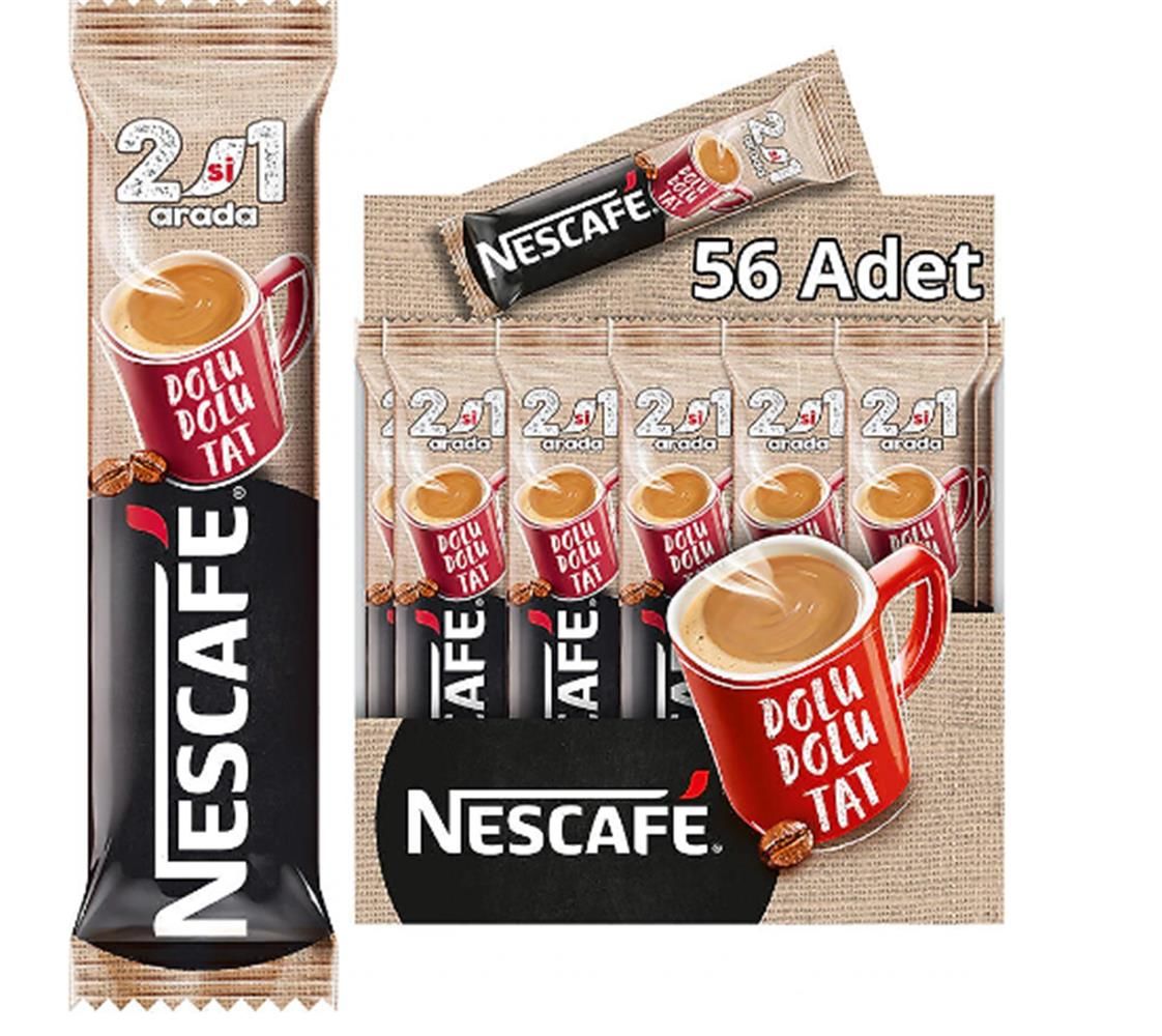 Nescafe 2ü1 Arada Şekersiz Hazır Kahve Karışımı 10 g x 56 Adet (SKU: 12571426)