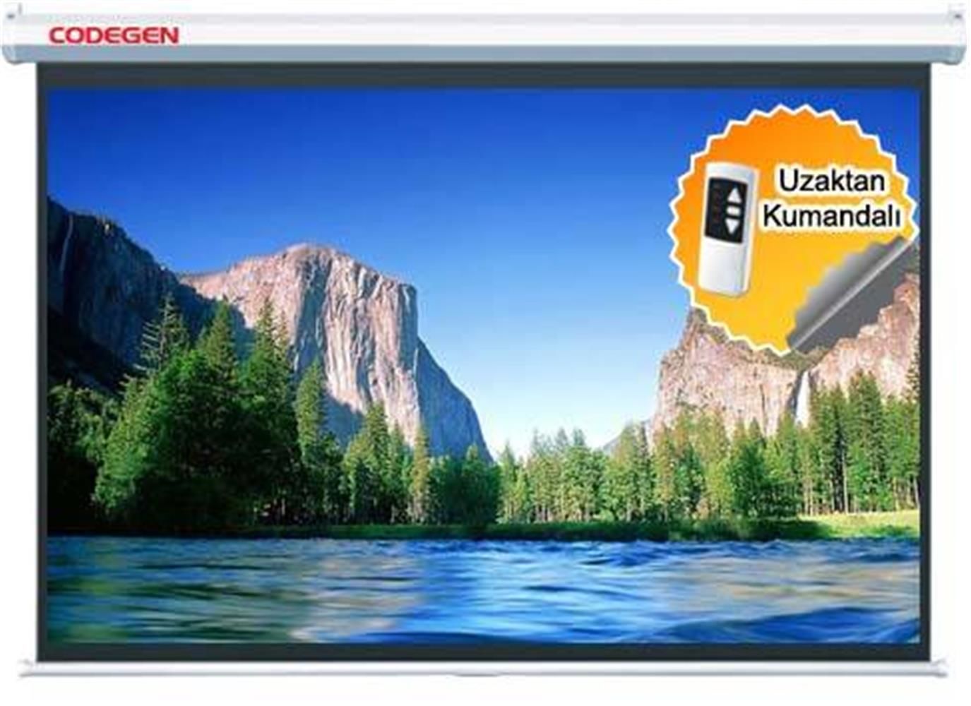 Codegen EX-18 180x180 Motorlu Uzaktan Kumandalı Projeksiyon Perdesi