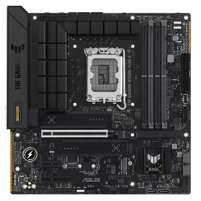 ASUS TUF GAMING B760M‑PLUS II DDR5 7800 MHz (OC) 4× DIMM 192 GB M.2 x3 PCIe 5.0 x16 mATX LGA 1700 Intel B760 Anakart (HDMI, DisplayPort, Realtek 2.5 Gb LAN, Wi‑Fi 6E, Bluetooth 5.3)