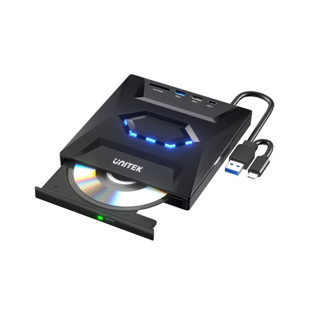 UNITEK T1037A01 Harici DVD-RW Type-C/A + 5in1 Çoklu Dock Station