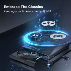 UNITEK T1037A01 Harici DVD-RW Type-C/A + 5in1 Çoklu Dock Station