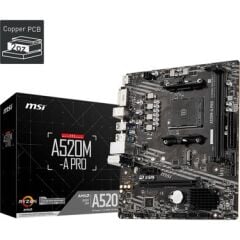 MSI A520M PRO DDR4 3200MHZ 1XVGA 1XHDMI 1XDP 1XM.2 USB 3.2 MATX AM4 (AMD AM4 5000/4000 /3000 SERİSİ İLE UYUMLU)