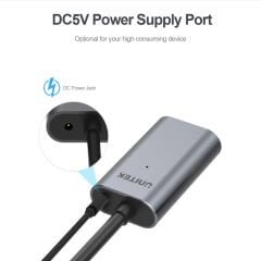 UNITEK Y‑3005 USB 3.0 10 m Alüminyum Gövdeli Active Extension Cable Premium Chipset Gümüş/Antrasit 5 Gbps Transfer Hızlı Plug‑and‑Play DC Jack ile Notebook & PC Destekli
