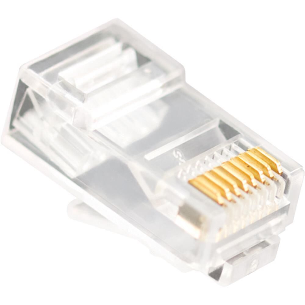 Vcom NM006 100’lü Plastik RJ45 8P8C CAT6 UTP RJ45‑3u Konnektör – Cat6 Uyumlu, Plastik Malzemeli, 100 Adet Paket