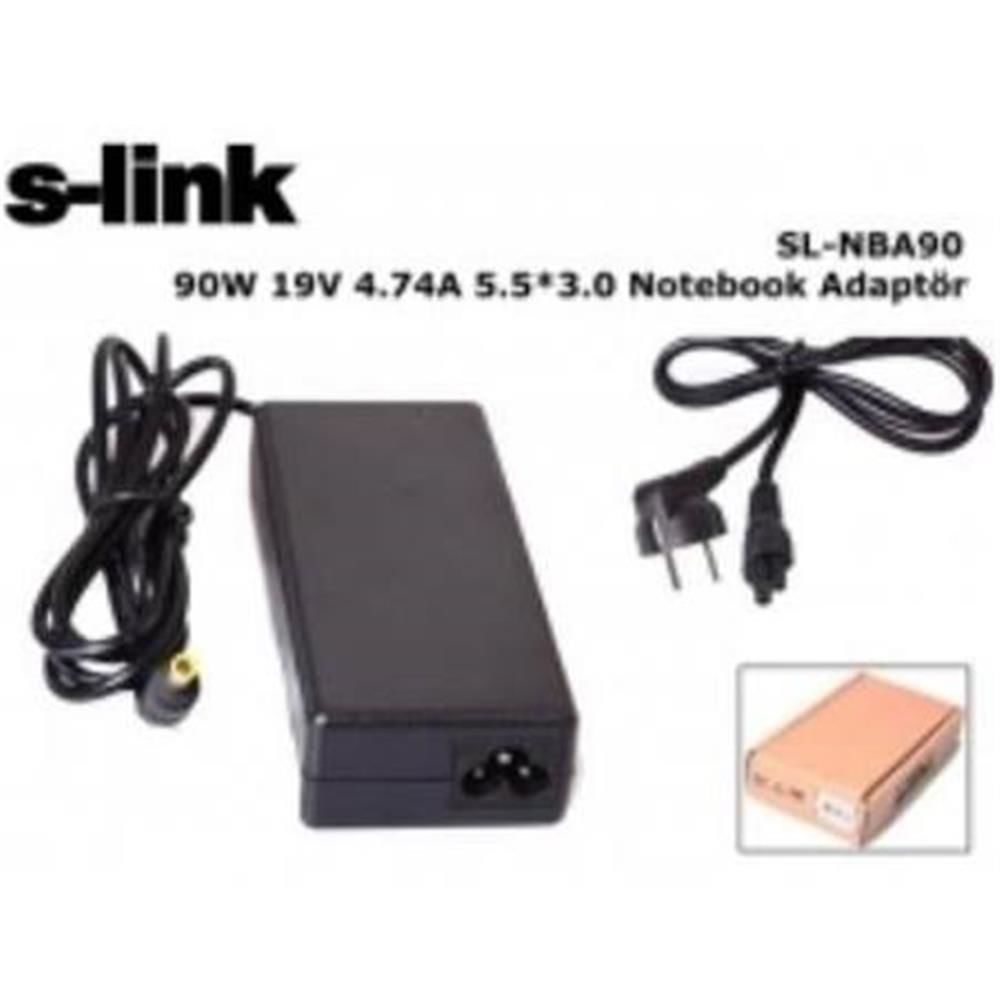 S-link SL-NBA90 90W 19V 4.74A 5.5x3.0 mm Samsung Uyumlu Notebook Adaptörü Bataryası