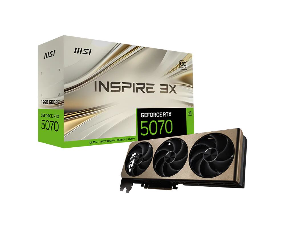MSI GeForce RTX 5070 12G Inspire 3X OC 12GB GDDR7 192 Bit Ekran Kartı