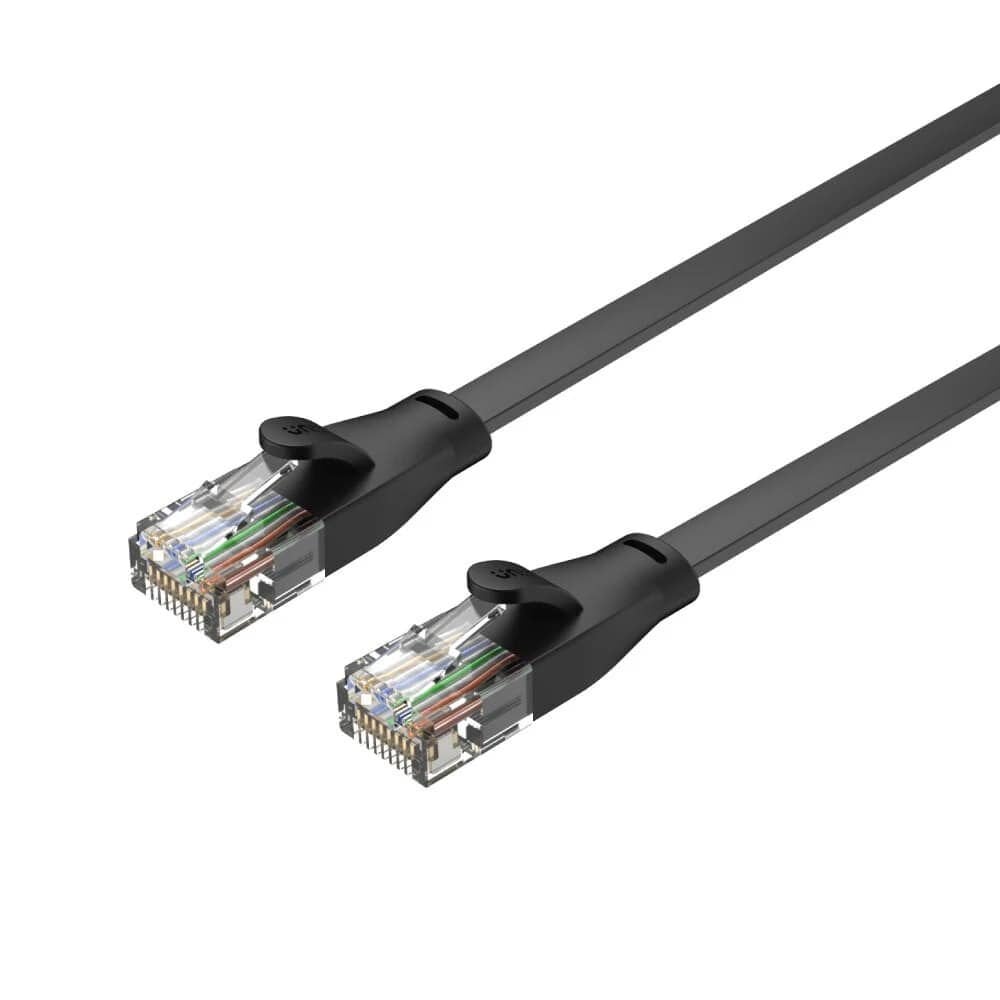 UNITEK Cat6 Flat Patch Ethernet Kablo 15 Metre Siyah 1 Gbps UTP RJ45 C1814GBK