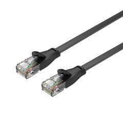 UNITEK Cat6 Flat Patch Ethernet Kablo 15 Metre Siyah 1 Gbps UTP RJ45 C1814GBK