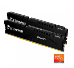 Kingston Fury Beast KF560C36BBEK2/64TR 64GB (2x32GB) DDR5 6000MHz CL36 EXPO Desktop RAM Siyah