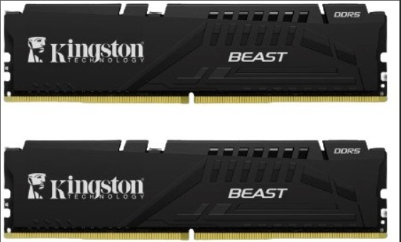 Kingston Fury Beast KF560C36BBEK2/64TR 64GB (2x32GB) DDR5 6000MHz CL36 EXPO Desktop RAM Siyah