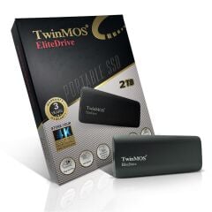 TwinMOS 2TB USB 3.2 Gen 2 Type‑C External SSD (PSSD2TBMEDB) 2TB 3D TLC NAND 450 MB/s Okuma 410 MB/s Yazma Koyu Gri Mini Harici SSD