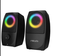 Mikado MD-90R 2.0 5W x2 RGB LED Aydınlatmalı Bluetooth USB Güç Bağlantılı Siyah Gaming Speaker Hoparlör